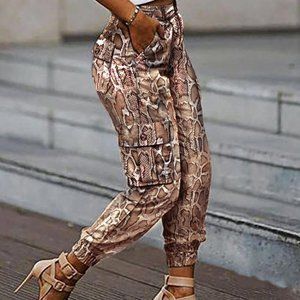 Snakeskin Cargo Joggers